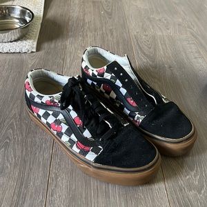 5 ITEMS FOR $50 Cherry checkered black and white vans size 6